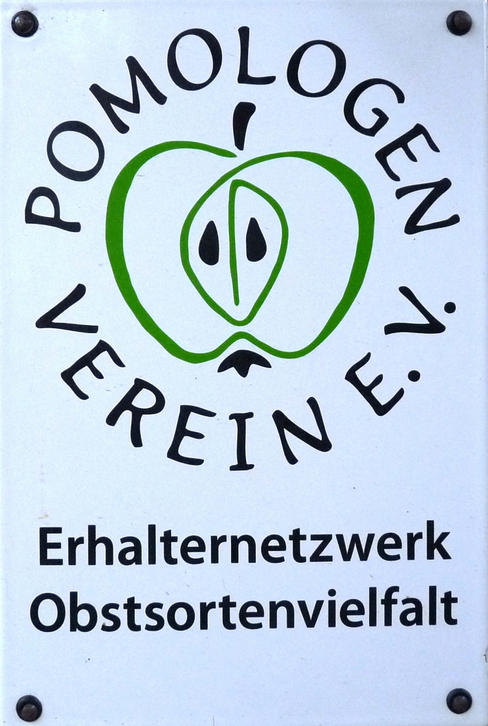Emaillieschild Pomologen Verein e. V.